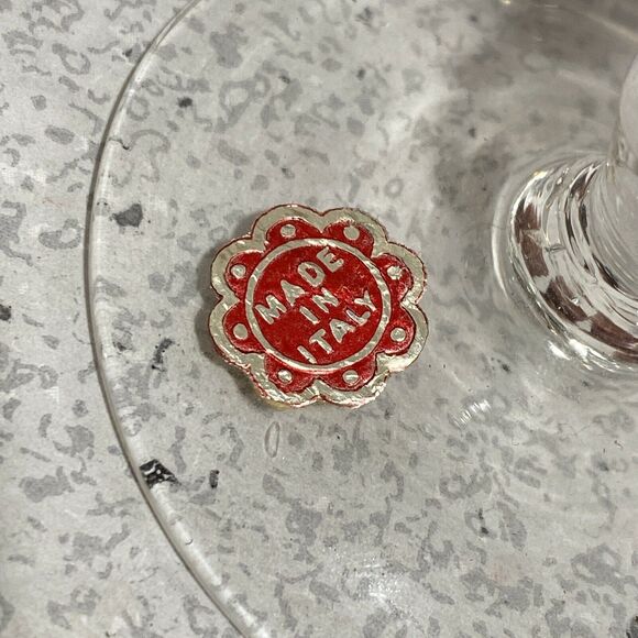 Wine Glasses Clear Crystal & Purple Hand Blown Glass Vintage Italian Set of 6 - Picture 5 of 10